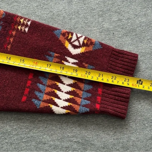 Pendleton Men's Chief Joseph Burgundy Southwestern LambswoolPullover Sweater XL - Picture 8 of 8